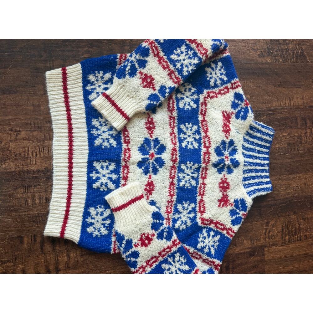 Mother buttoned fair isle alpaca blend pullover medium - Picture 5 of 5